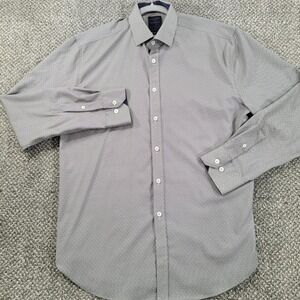 Society of Threads Mens Slim Fit Dress Shirt Grey 15-15.5 33-34 Medium No Iron
